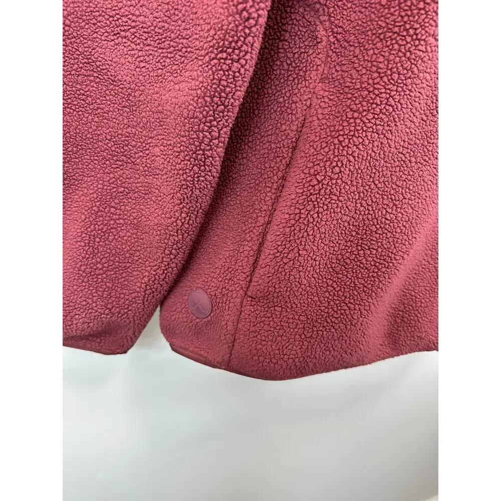 CUTS Clothing High Pile Sherpa Fleece 1/4 Zip Pullover Red Size XL Mens